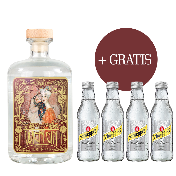 KlimtWienGin + 4x Schweppes Dry Tonic Water GRATIS dazu